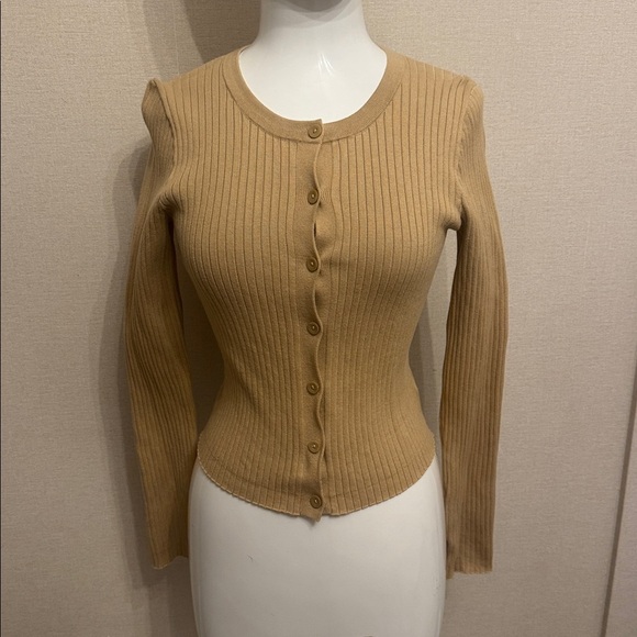 Reformation Joanne Cotton Cardigan Brown - Size XS - Picture 3 of 7